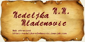 Nedeljka Mladenović vizit kartica